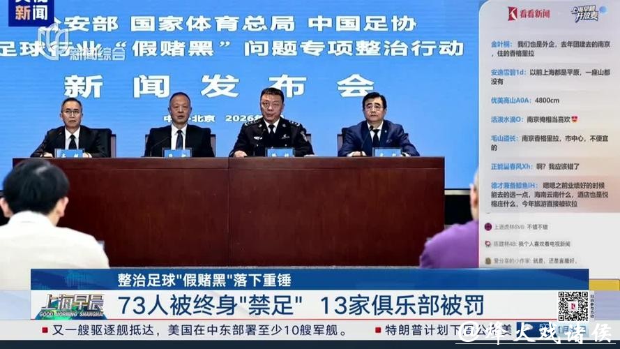 足坛“反赌扫黑”落下重锤：中超九支球队新赛季遭罚分，73人终身禁足